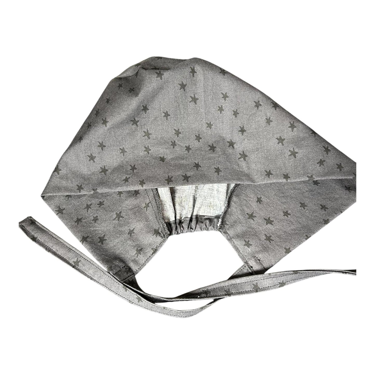 Star Print Surgeon Scrub Hat: Charcoal Gray Men's Scrub Cap