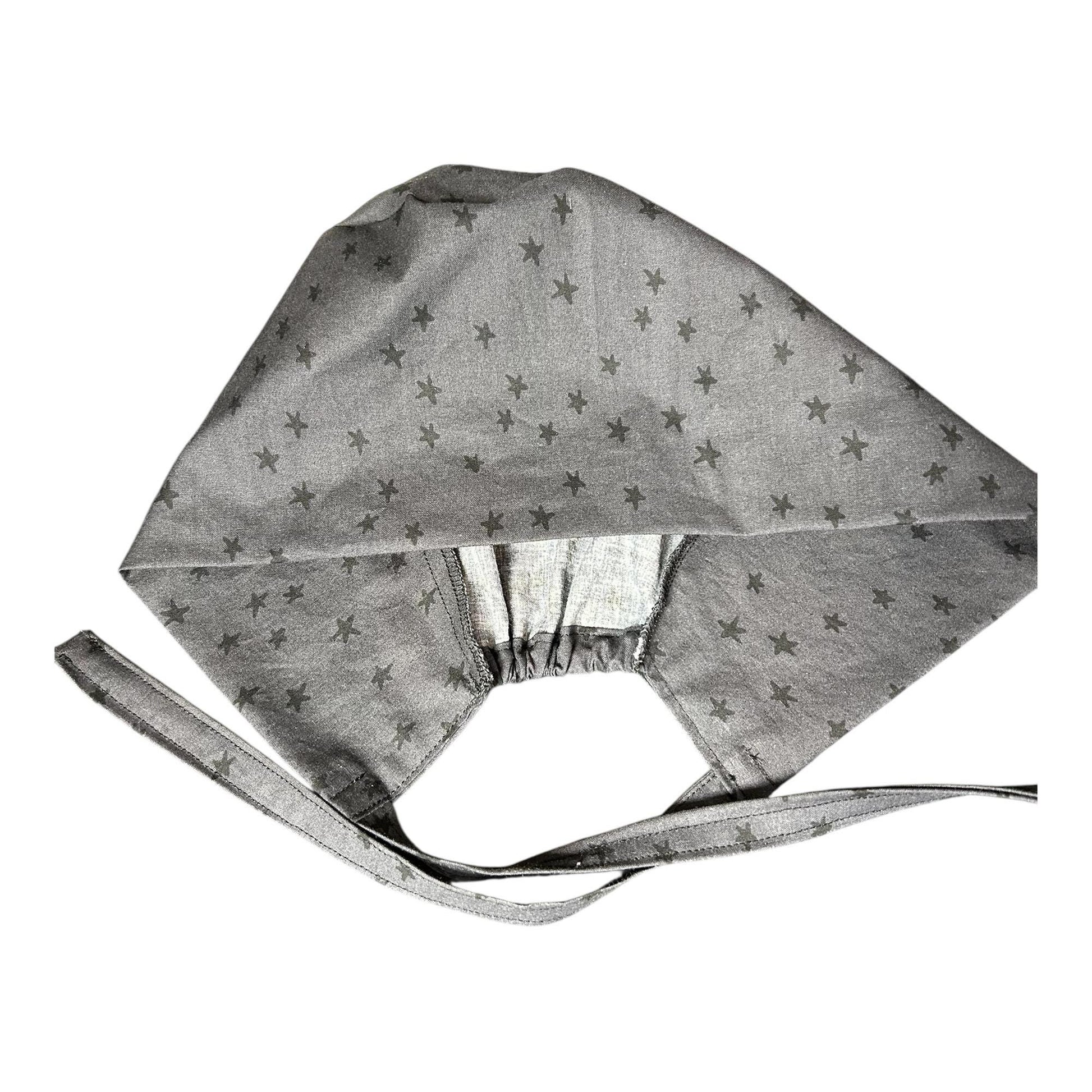Star Print Surgeon Scrub Hat: Charcoal Gray Men's Scrub Cap