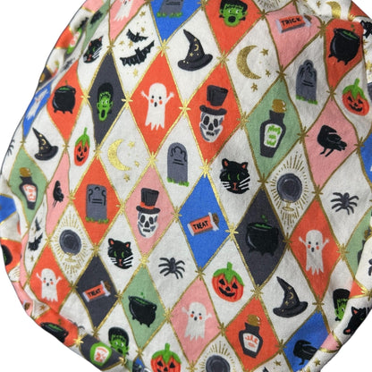 Rifle Paper Co. Halloween Argyle Print Scrub Cap: Euro Style with toggle