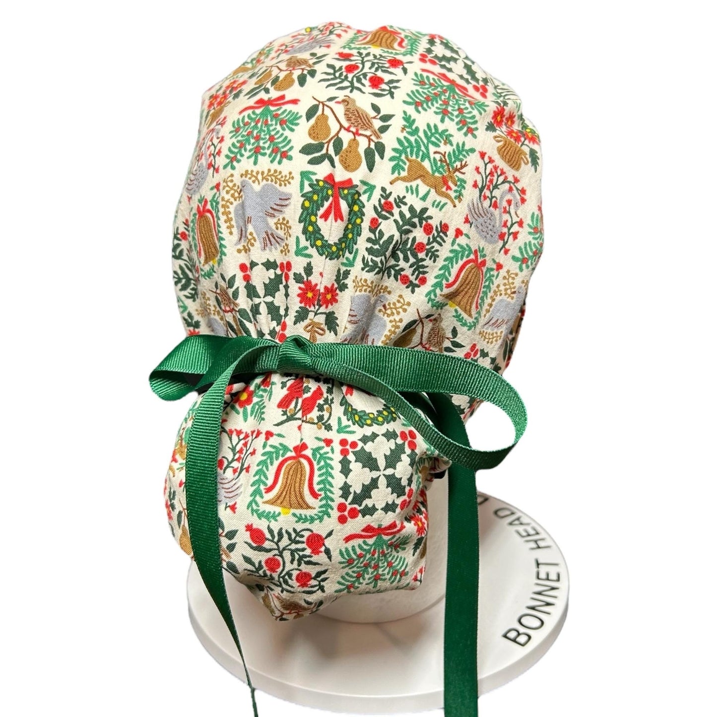 Christmas Scrub Cap: Holiday Tapestry Ponytail Surgical Hat