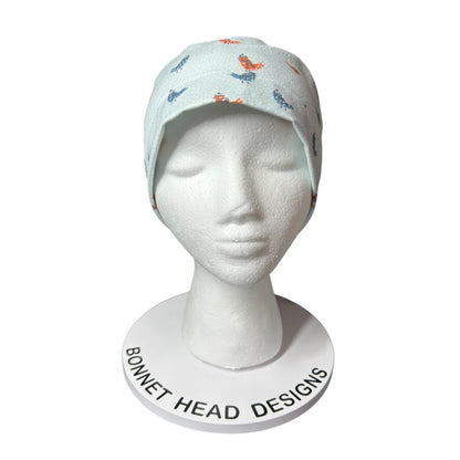 Winter Snow Birds Ponytail Scrub Cap: Women's Cinch Tie Hat