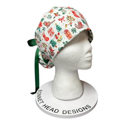 Christmas Cats ponytail scrub hat, scrub caps for women
