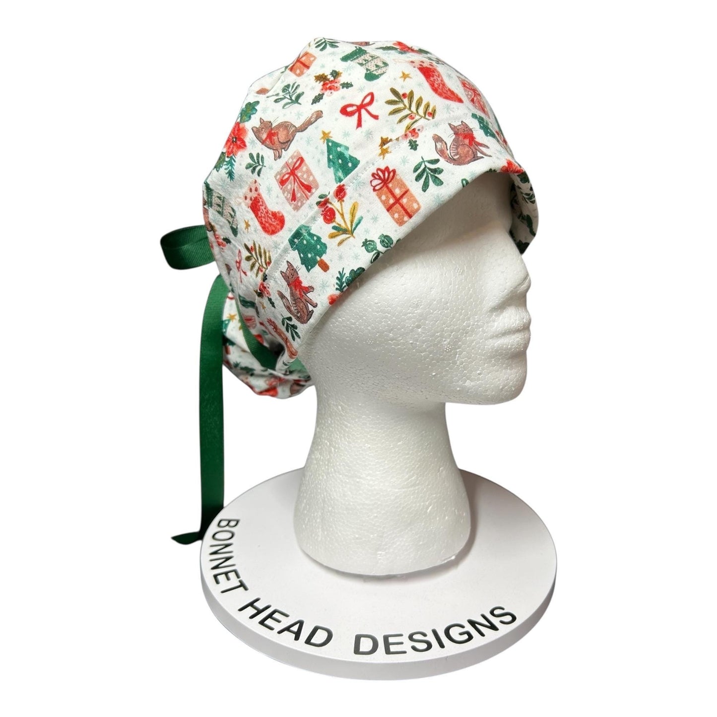 Christmas Cats ponytail scrub hat, scrub caps for women