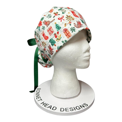 Christmas Cats ponytail scrub hat, scrub caps for women