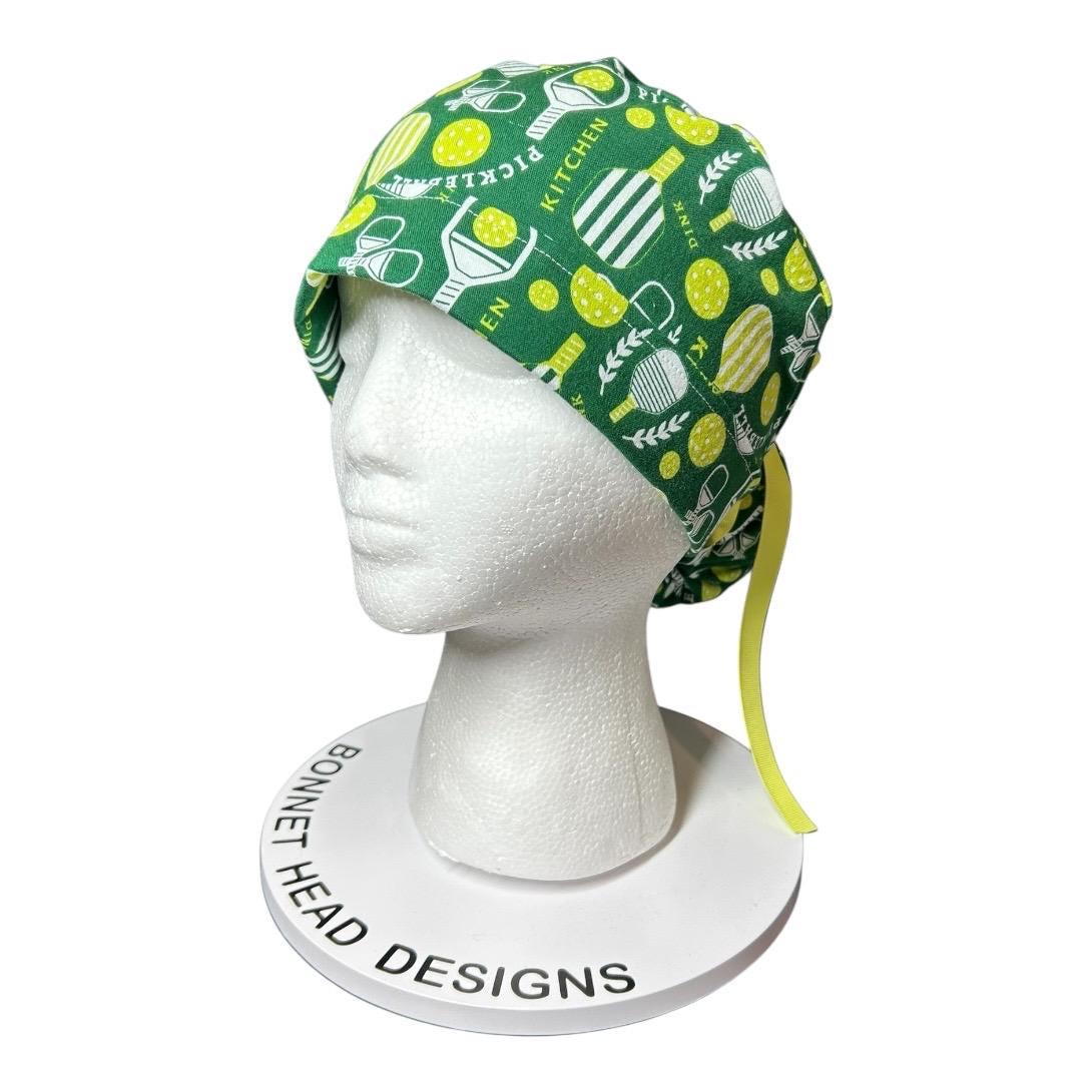 Scrub Caps for Women Pickle Ball | satin lining and mask buttons optional