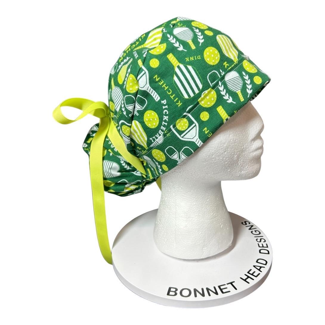 Scrub Caps for Women Pickle Ball | satin lining and mask buttons optional