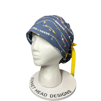 Friendship Bracelet Ponytail Scrub Cap for doctors: Satin Lining Option