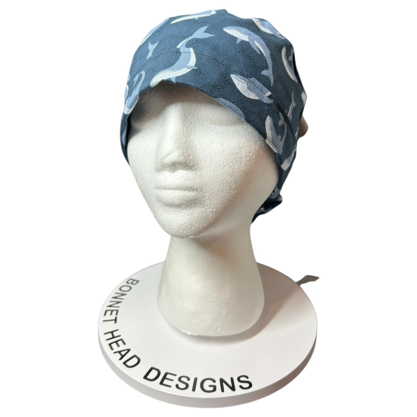 Gray Whale Ponytail Scrub Cap: Rifle Paper Co. Cotton