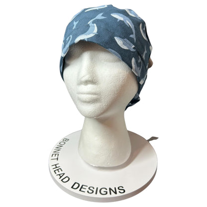 Gray Whale Ponytail Scrub Cap: Rifle Paper Co. Cotton