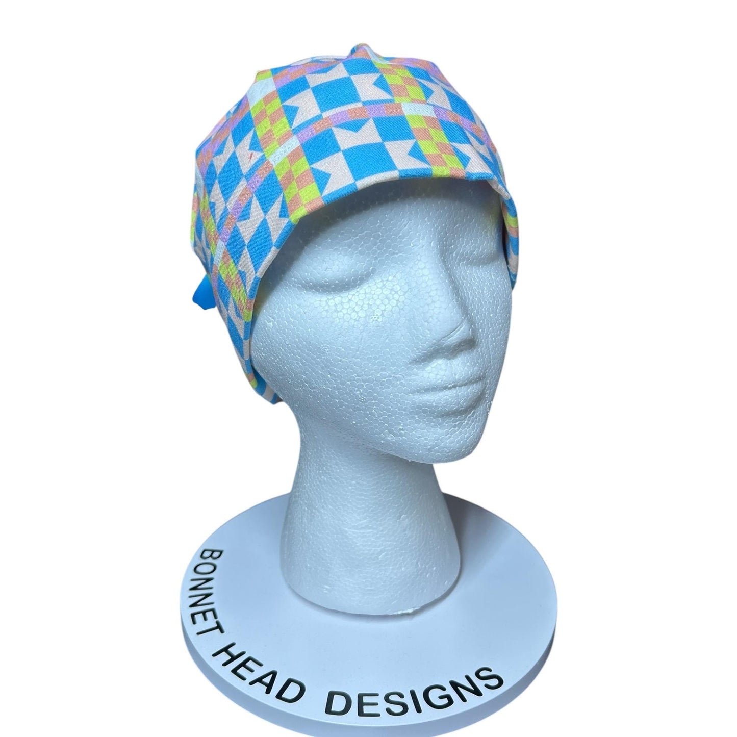 Quilt star Scrub Cap: Women’s Ponytail surgical Hat with satin lining option