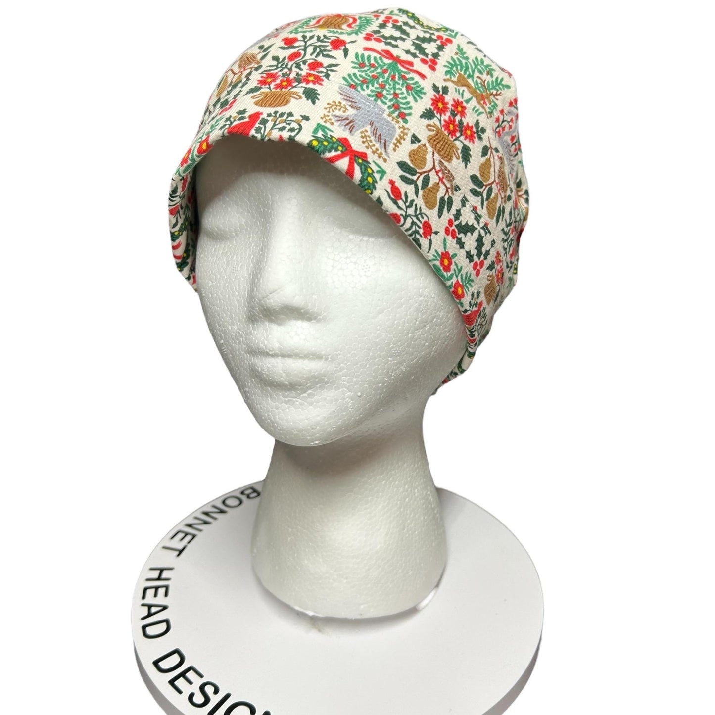 Christmas Scrub Cap: Holiday Tapestry Ponytail Surgical Hat