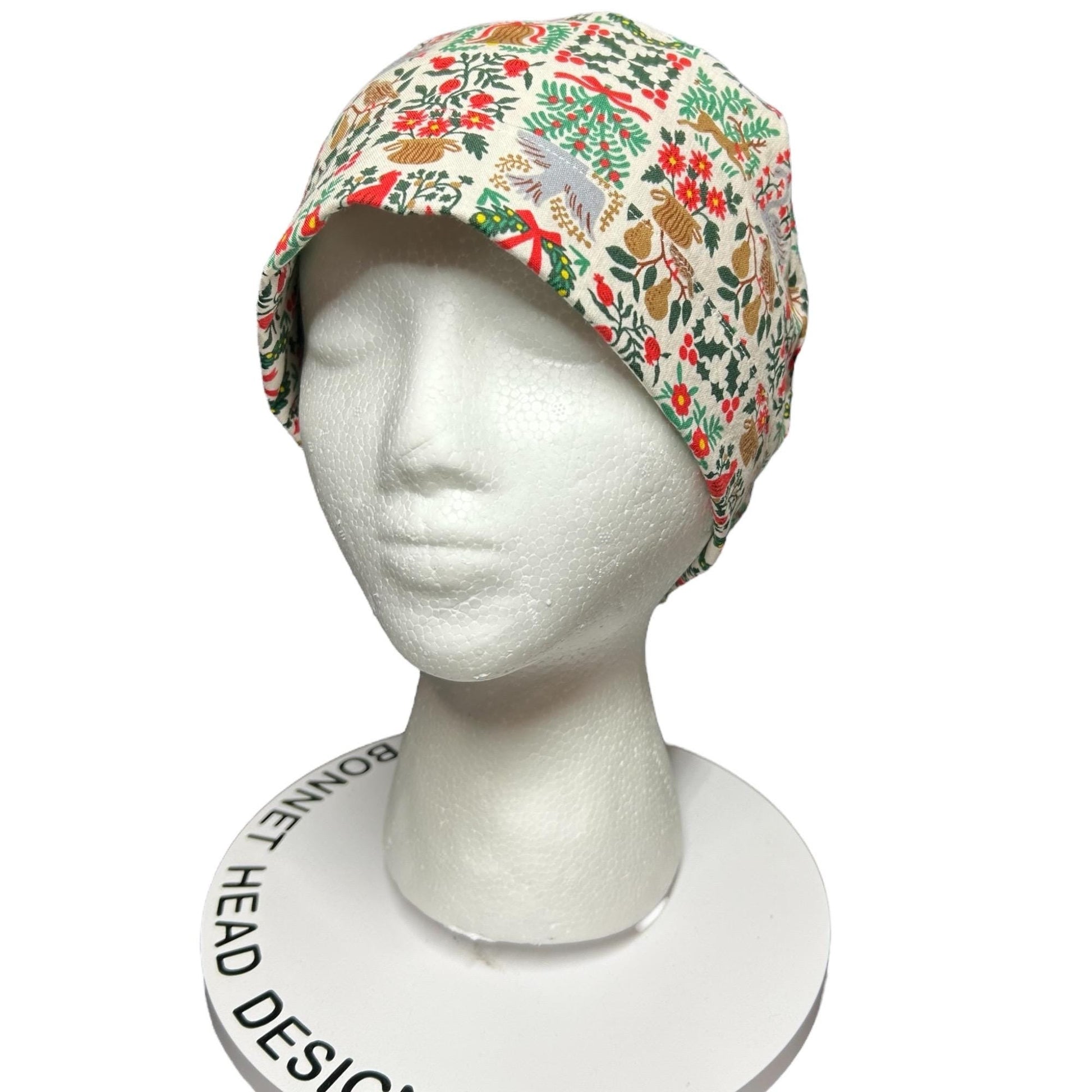 Christmas Scrub Cap: Holiday Tapestry Ponytail Surgical Hat