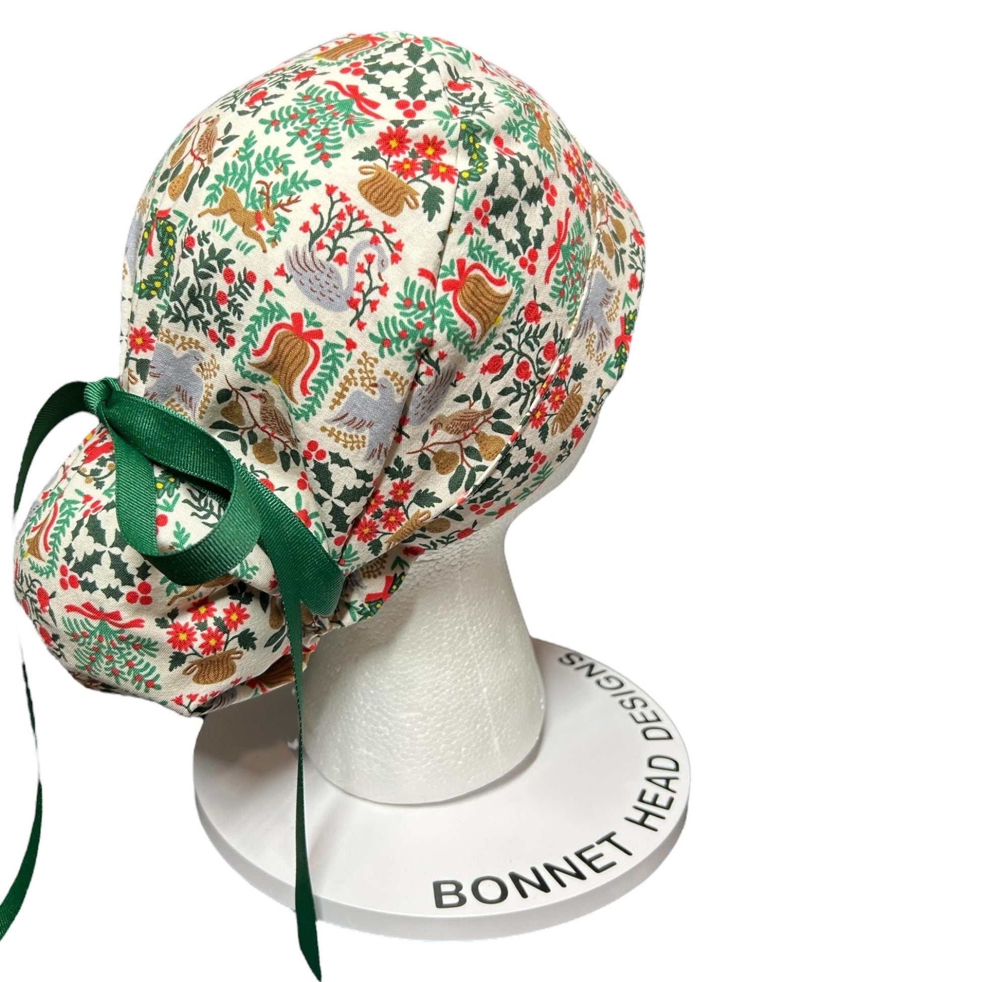 Christmas Scrub Cap: Holiday Tapestry Ponytail Surgical Hat