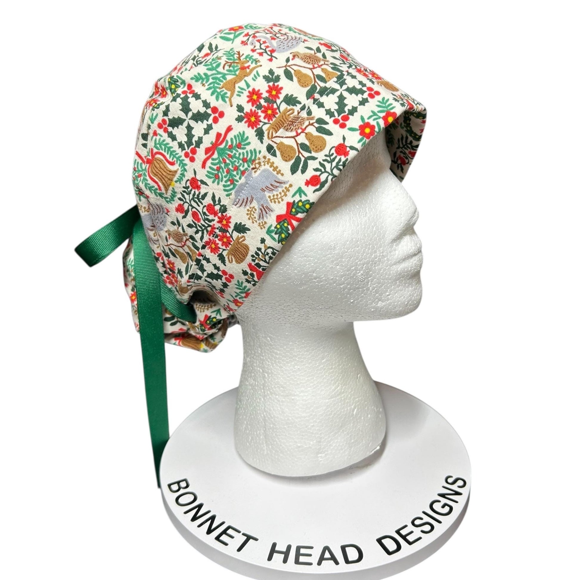 Christmas Scrub Cap: Holiday Tapestry Ponytail Surgical Hat