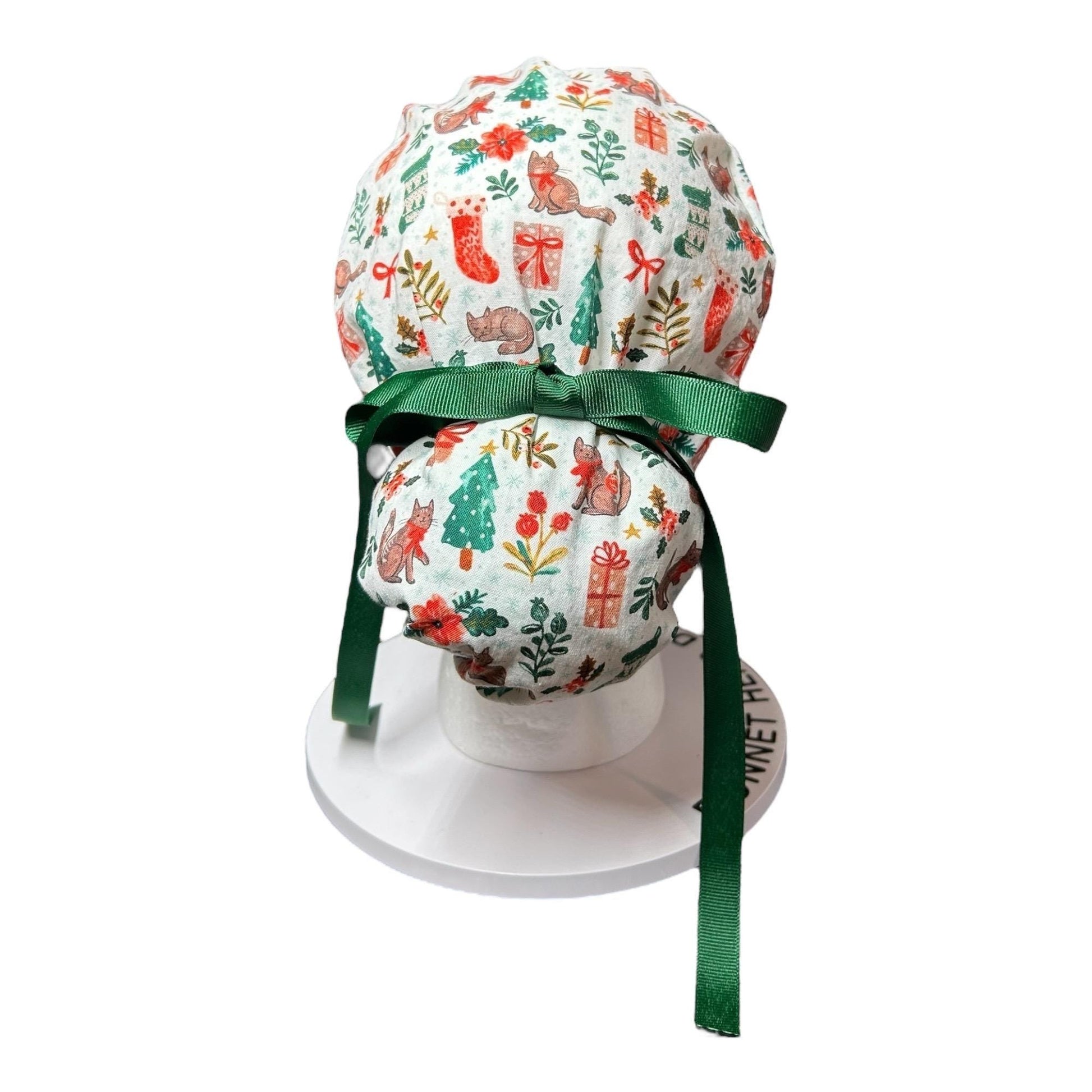 Christmas Cats ponytail scrub hat, scrub caps for women