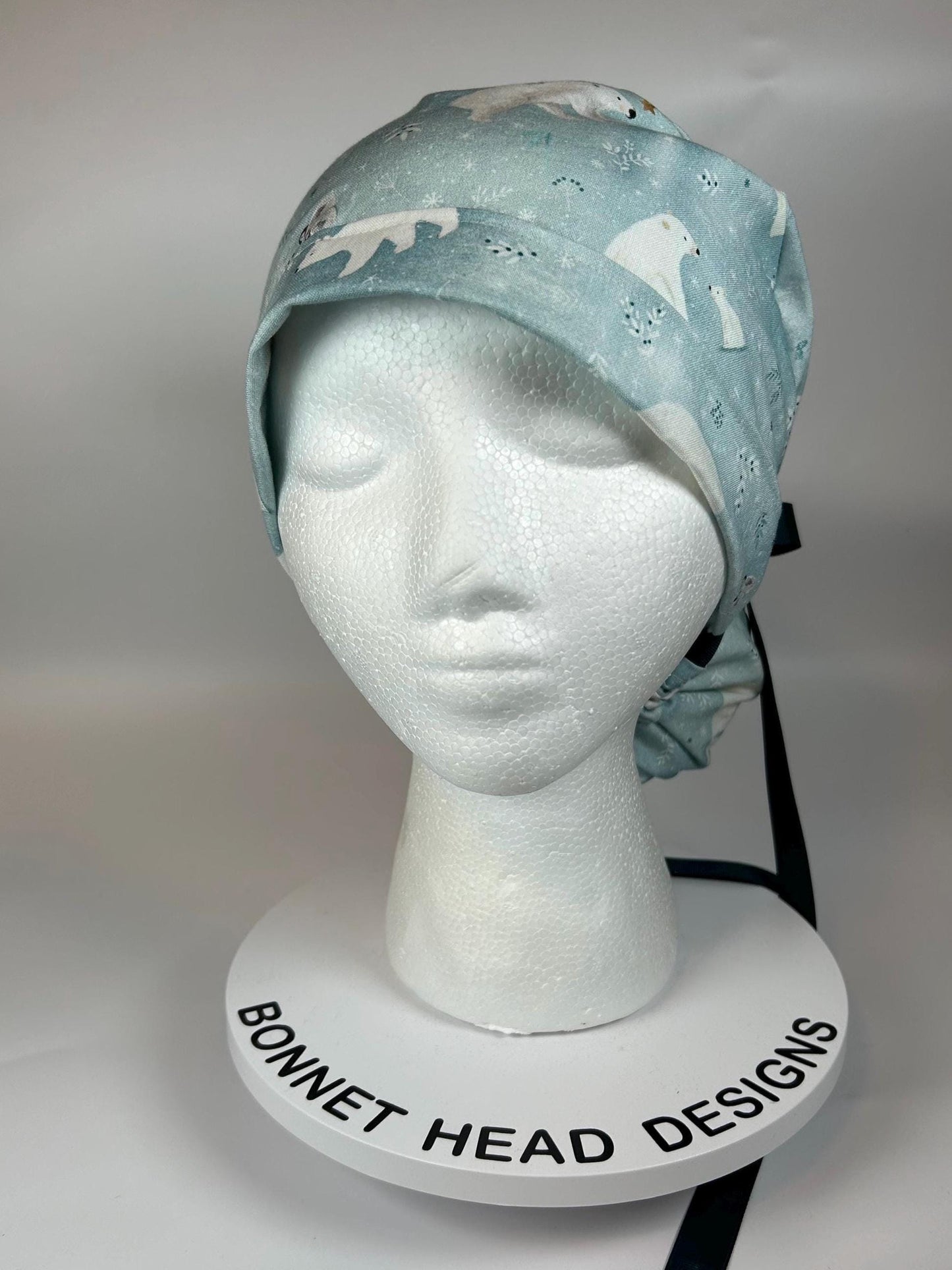 Scrub cap for women: Polar Bear Penguin Ponytail Hat