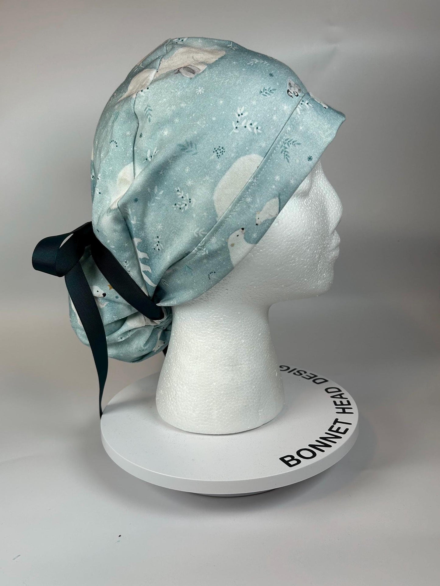 Scrub cap for women: Polar Bear Penguin Ponytail Hat