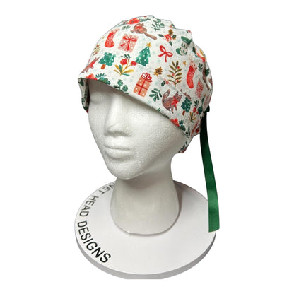 Christmas Cats ponytail scrub hat, scrub caps for women