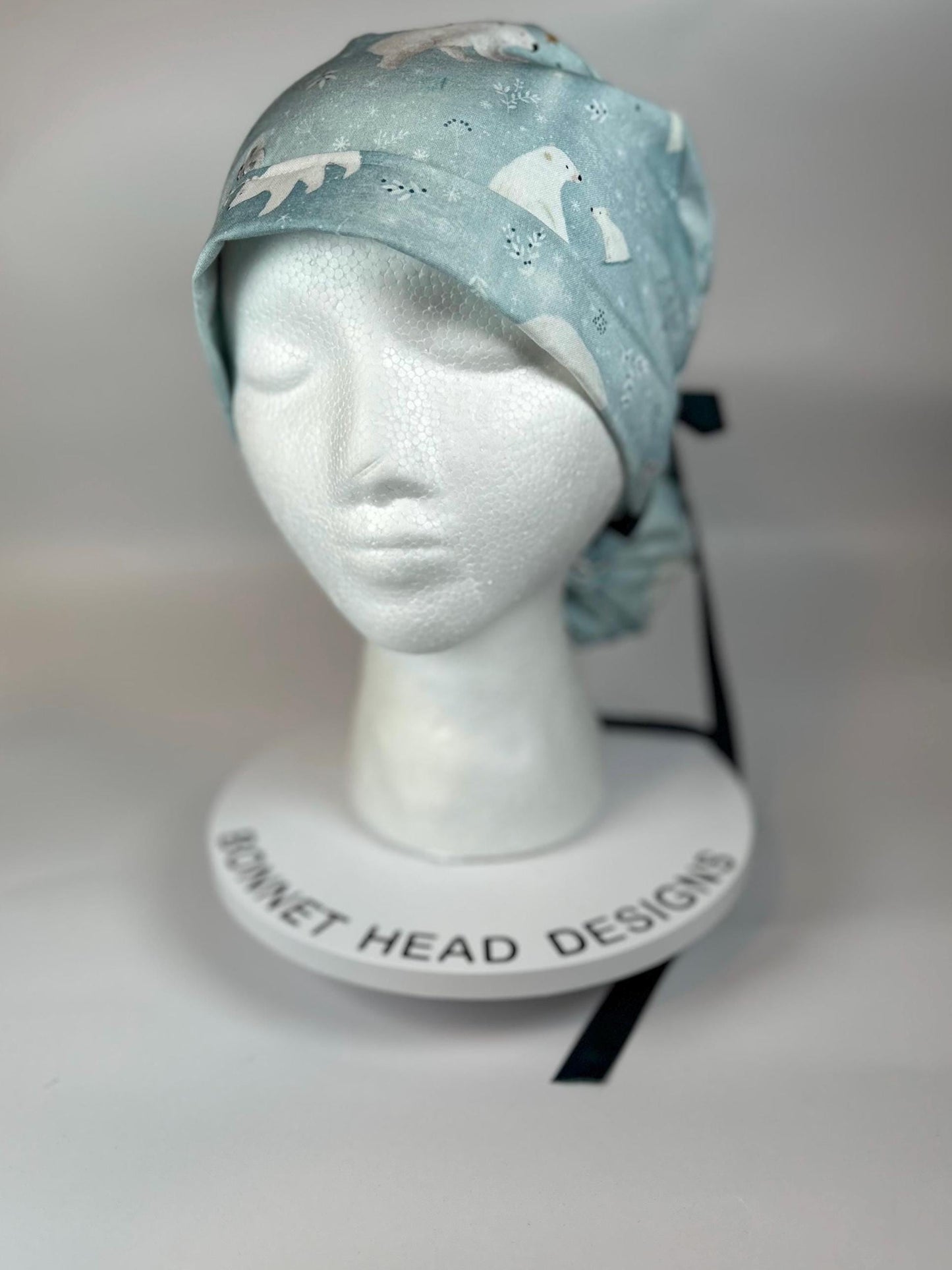 Scrub cap for women: Polar Bear Penguin Ponytail Hat