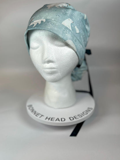 Scrub cap for women: Polar Bear Penguin Ponytail Hat