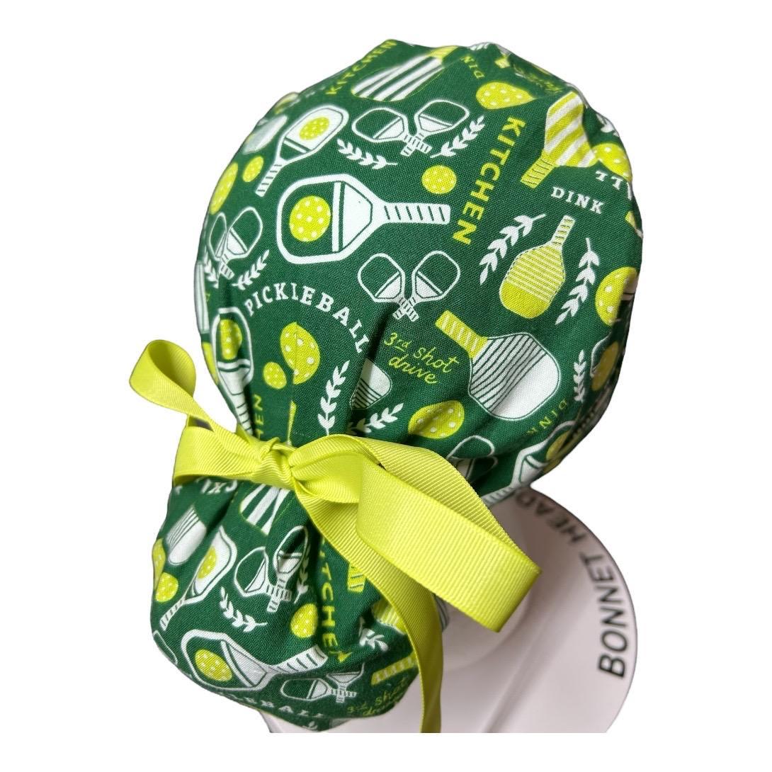 Scrub Caps for Women Pickle Ball | satin lining and mask buttons optional