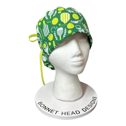 Scrub Caps for Women Pickle Ball | satin lining and mask buttons optional
