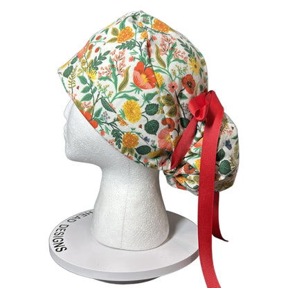 Floral print scrub cap, Rifle Paper Co fabric scrub hat, Camont floral scrub cap, Bonnet Head Designs