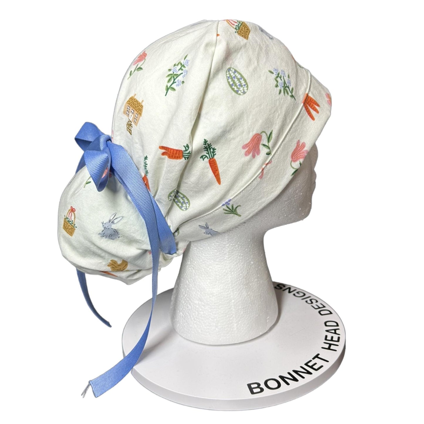 Rifle Paper Co Easter Scrub Cap: Bunny Print Ponytail Hat