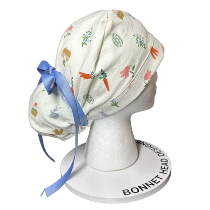 Rifle Paper Co Easter Scrub Cap: Bunny Print Ponytail Hat