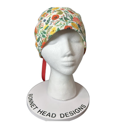 Floral print scrub cap, Rifle Paper Co fabric scrub hat, Camont floral scrub cap, Bonnet Head Designs