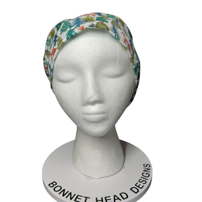Winter Fox Euro Scrub Cap- toggle adjustable hat in winter print