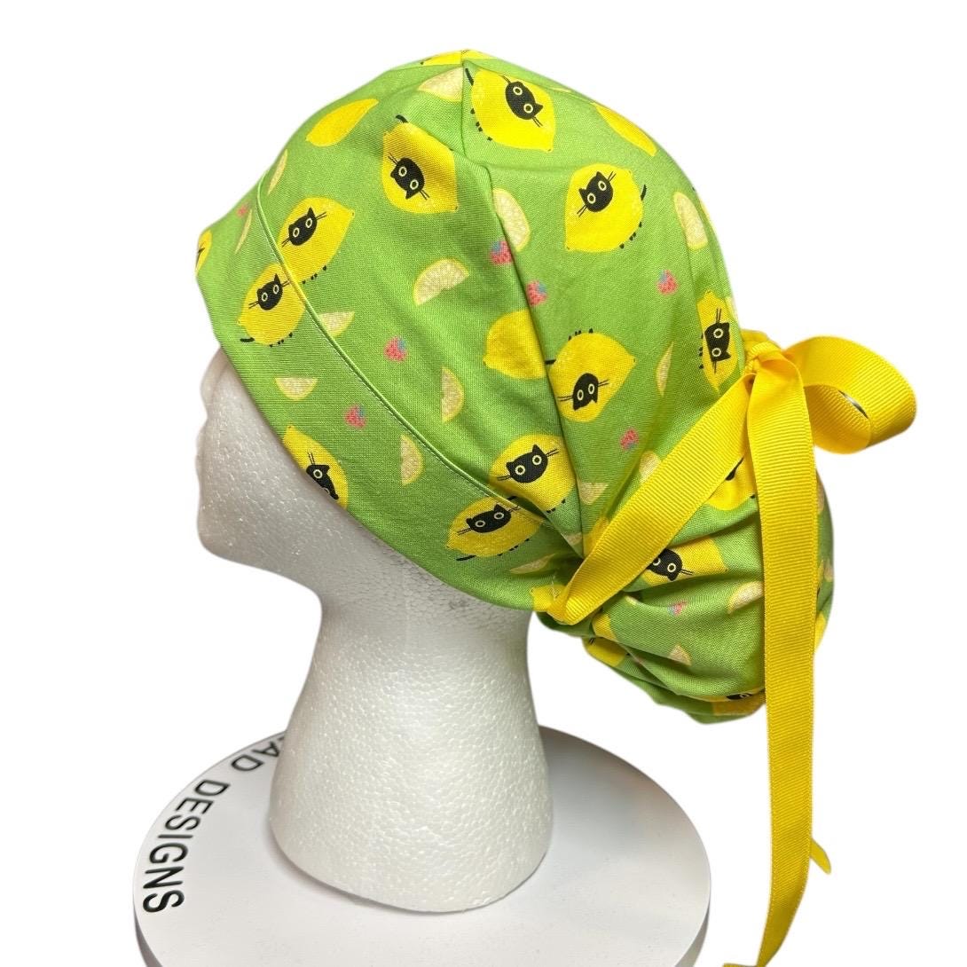 Funny scrub caps for cat lovers | Lemon Cats