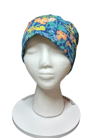 Floral Scrub caps: Hawaiian print