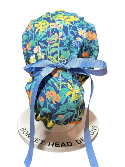 Floral Scrub caps: Hawaiian print