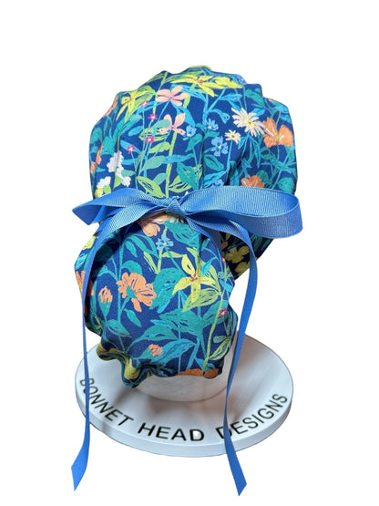 Floral Scrub caps: Hawaiian print