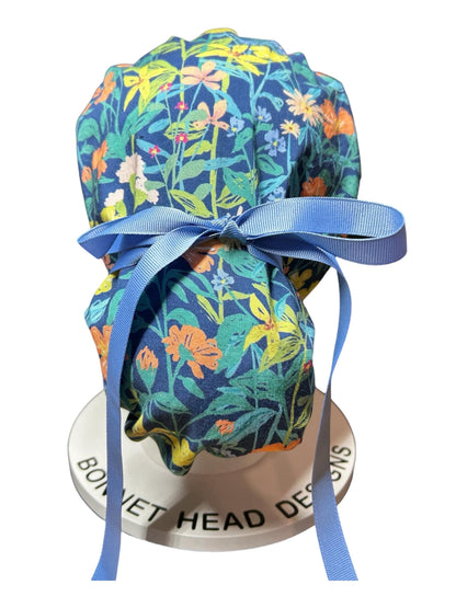 Floral Scrub caps: Hawaiian print