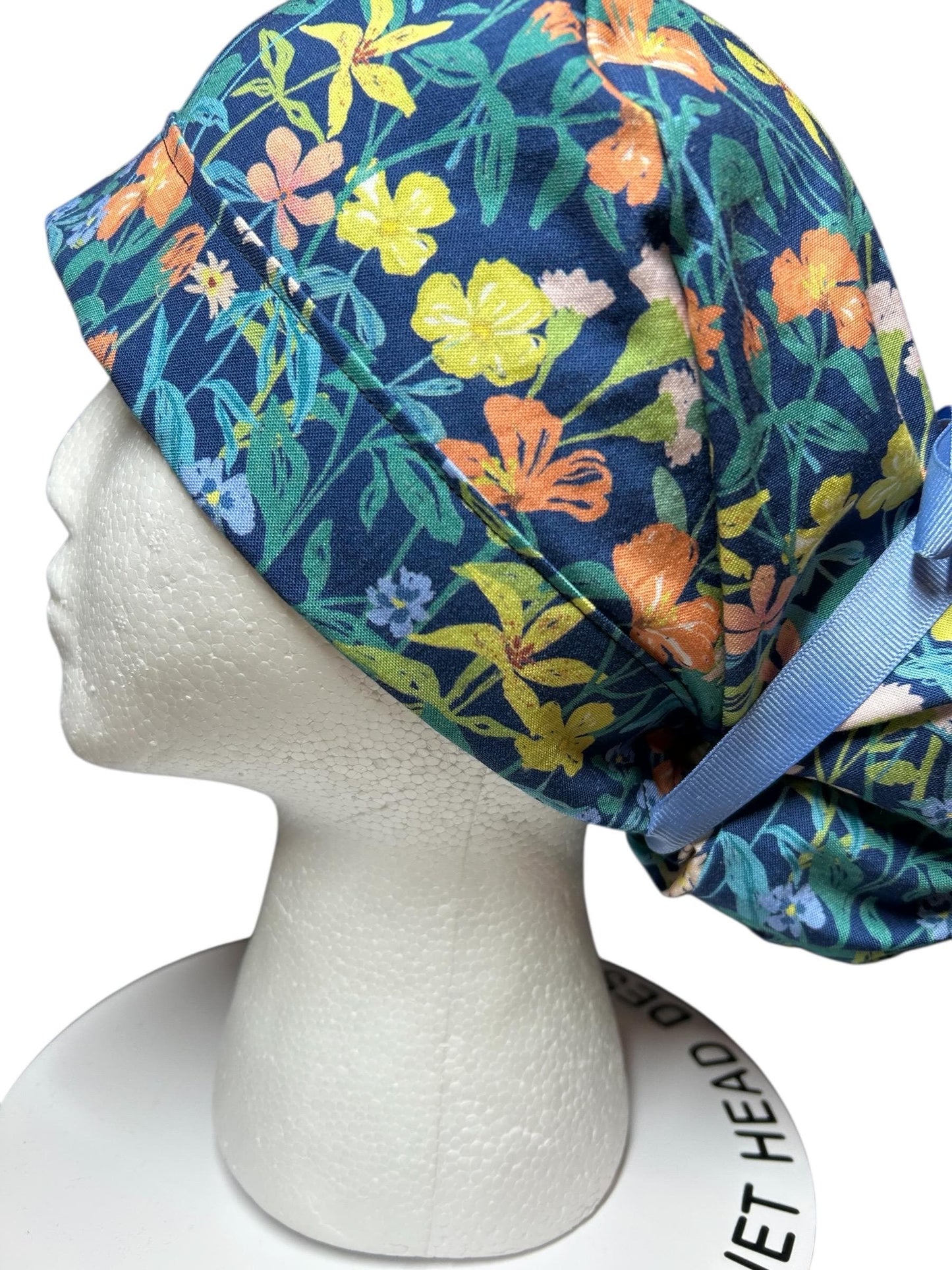 Floral Scrub caps: Hawaiian print