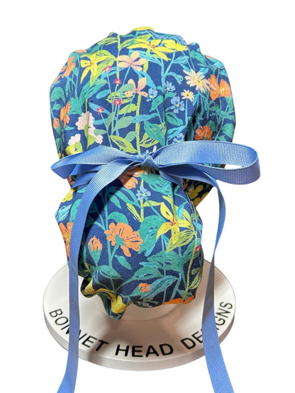 Floral Scrub caps: Hawaiian print