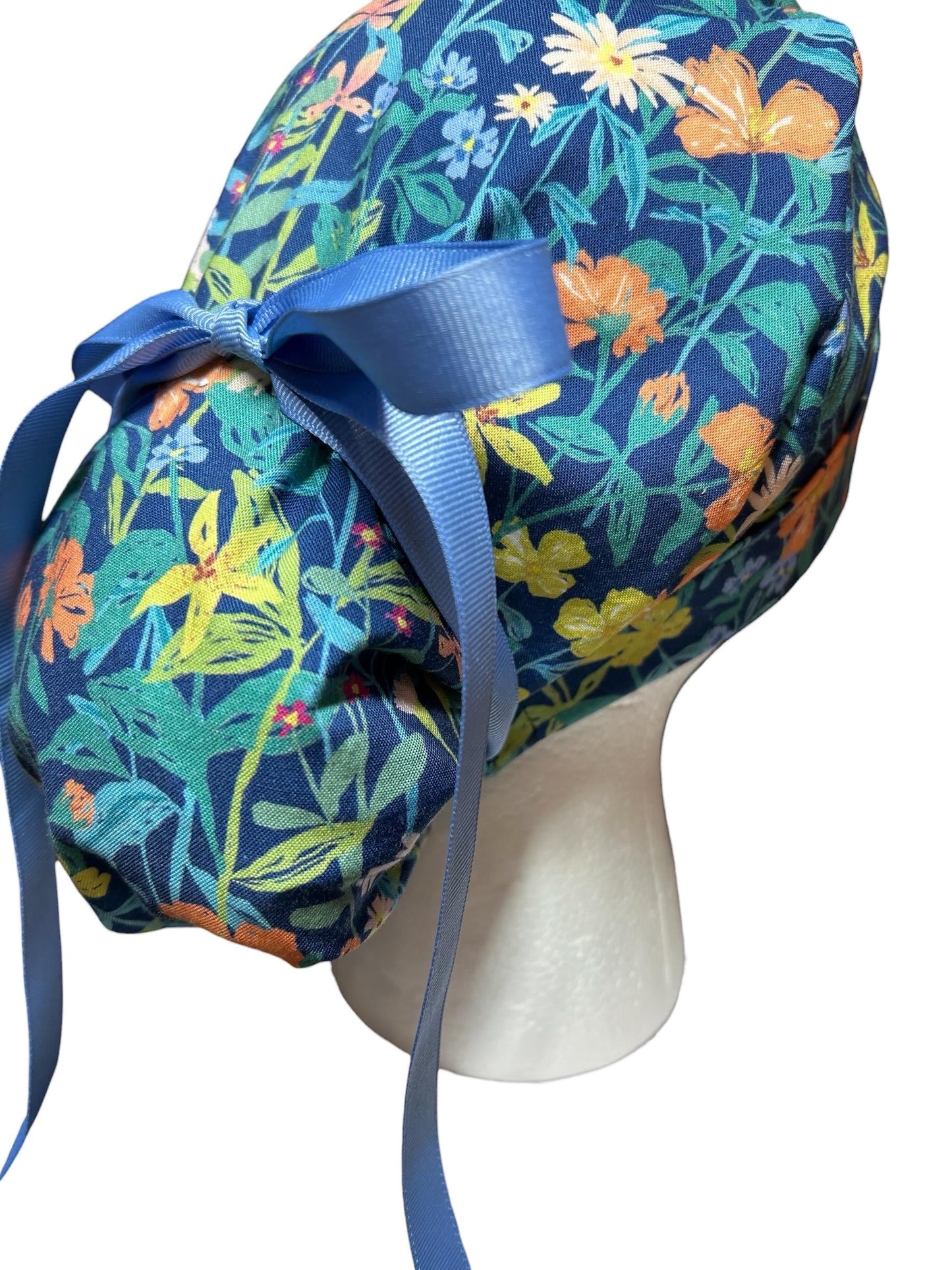 Floral Scrub caps: Hawaiian print
