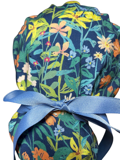Floral Scrub caps: Hawaiian print