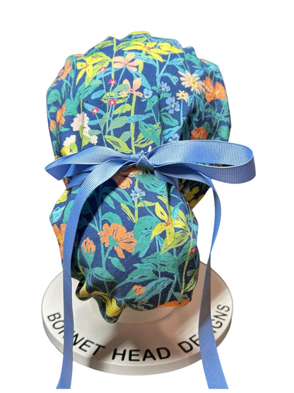 Floral Scrub caps: Hawaiian print