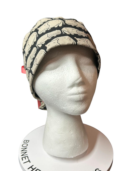 Weary Hippo Ponytail Scrub Cap- women’s scrub hat with optional satin lining, nurses week gift