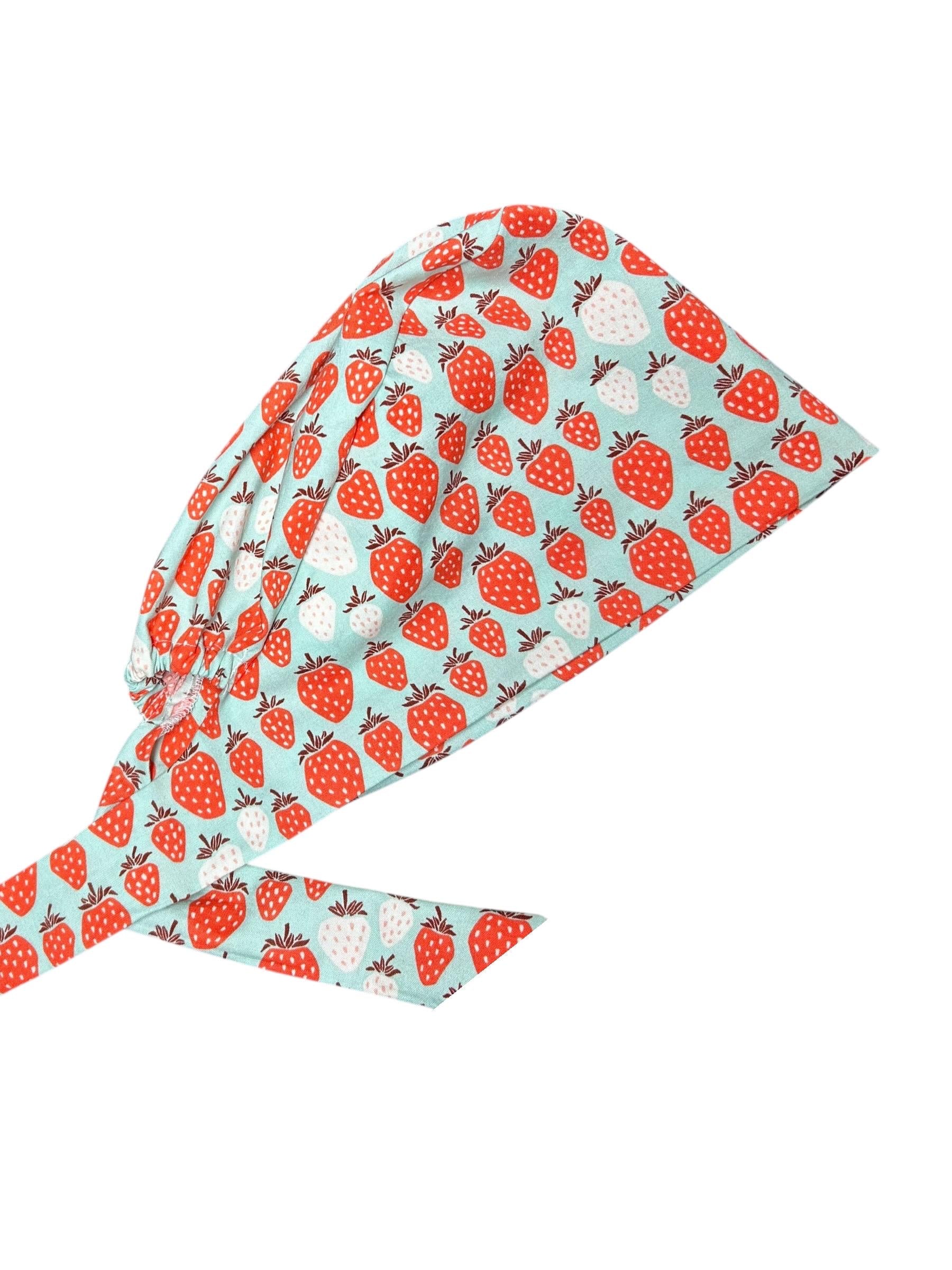 Strawberry Scrub cap: pixie style cap for short or medium hair