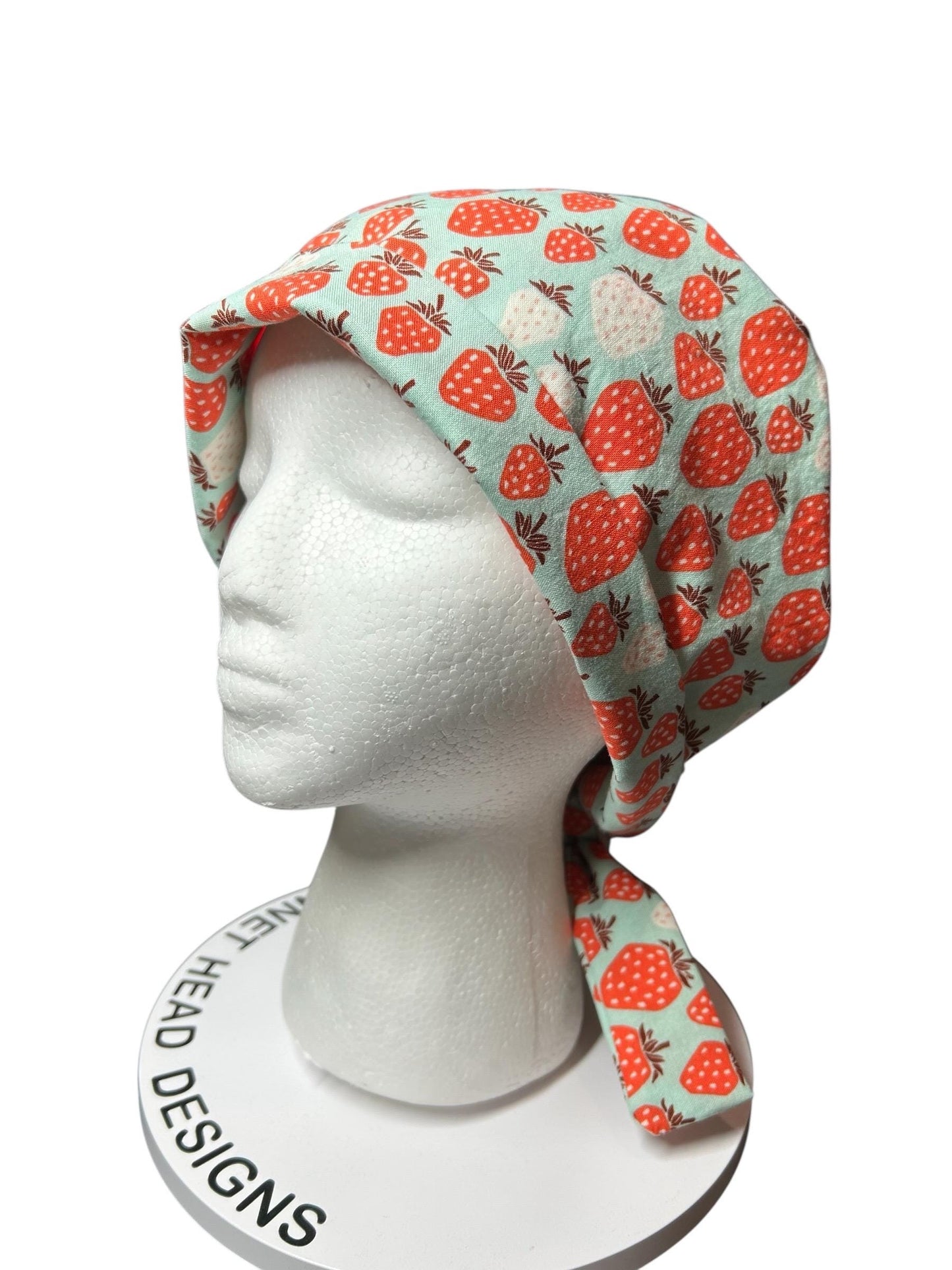 Strawberry Scrub cap: pixie style cap for short or medium hair