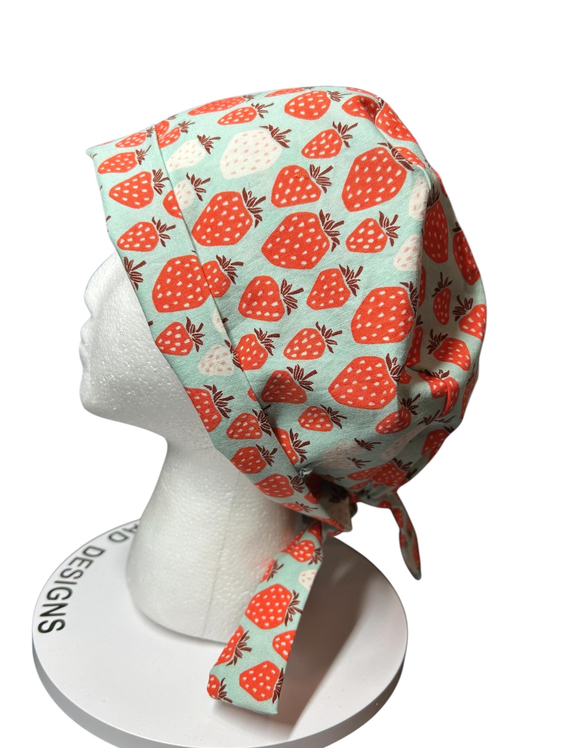 Strawberry Scrub cap: pixie style cap for short or medium hair