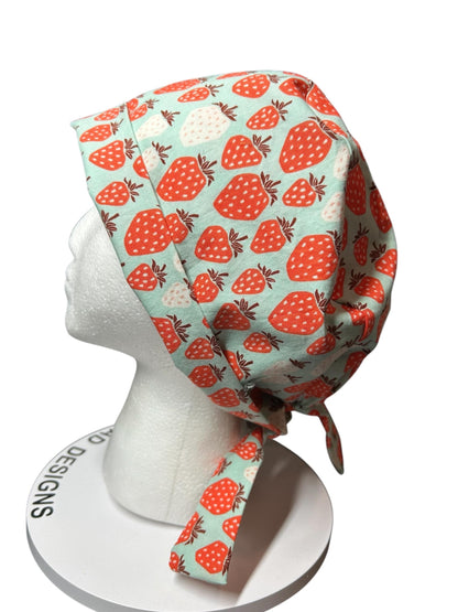 Strawberry Scrub cap: pixie style cap for short or medium hair