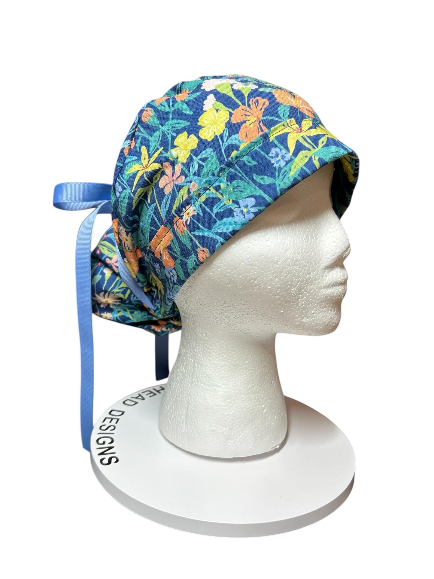 Floral Scrub caps: Hawaiian print