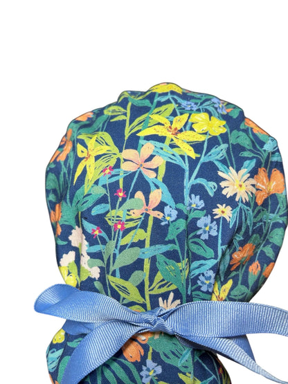 Floral Scrub caps: Hawaiian print