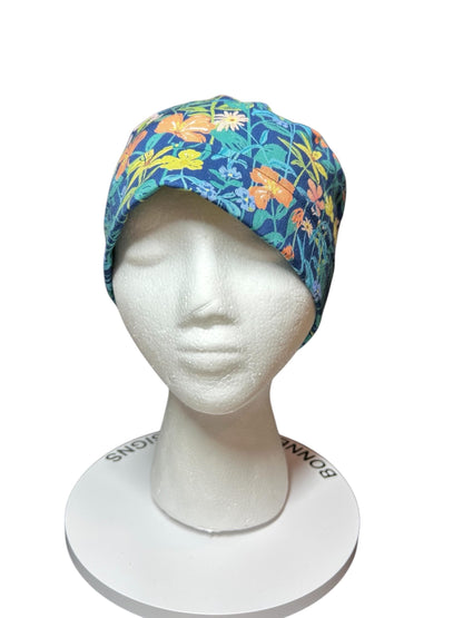 Floral Scrub caps: Hawaiian print