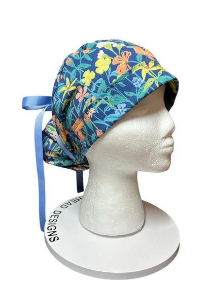 Floral Scrub caps: Hawaiian print